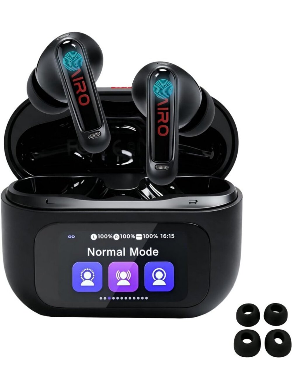 Wireless Touch Screen Earbuds, Bluetooth 5.4, ANC Noise Cancelling, In-Ear